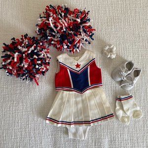 1990s Vintage American Girl Doll Cheerleading Outfit and Accessories